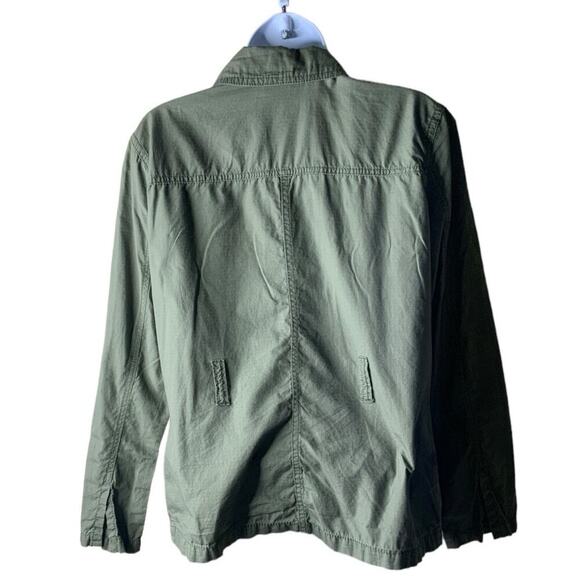 French Cuff Military Jacket Womens Size Medium Long Sleeves Pockets Green - Picture 2 of 8